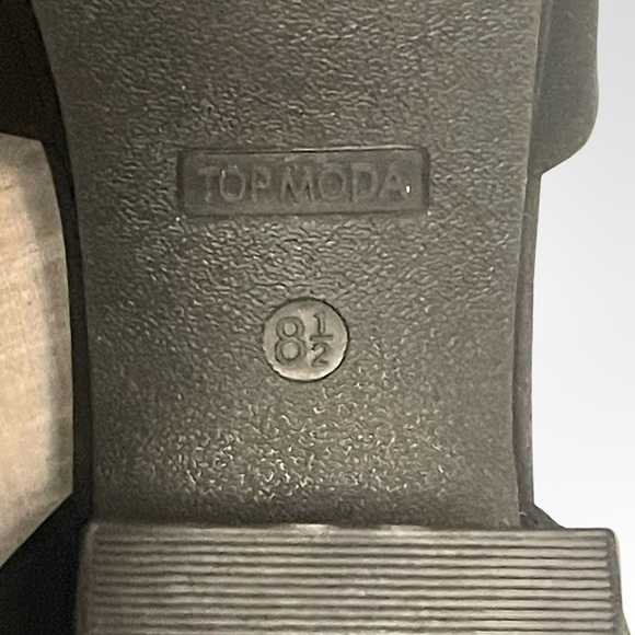 Top Moda Black Platform Block Heel Sandals with Ankle Strap - Picture 7 of 7